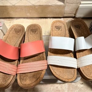 Reef Women's Coral Two-Stripe Slide Sandals